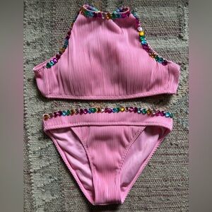 Lola + The Boys girls two piece swim suit